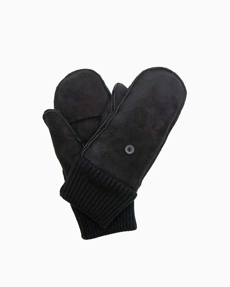 オーウェンバリー【Owen Barry 】 HORTON MITTEN (黒いこと) レディース ホートンミトン なめし革地球儀 グローブ メリノシープスキン 羊肉