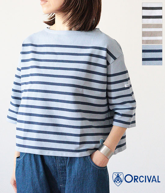 [ORCIVAL］オーチバル オーシバル RACHEL ボートネックハーフスリーブプルオーバー 6839 トップス-レディースファッション