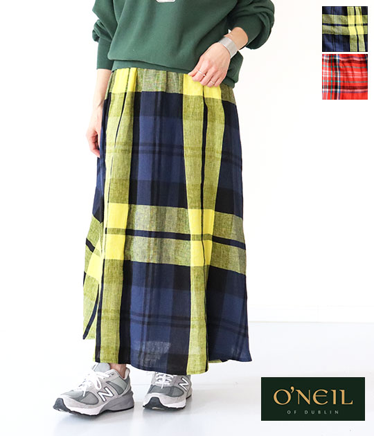 好きに O'NEIL OF DUBLIN オニールオブダブリン TARTAN GATHER FLARED