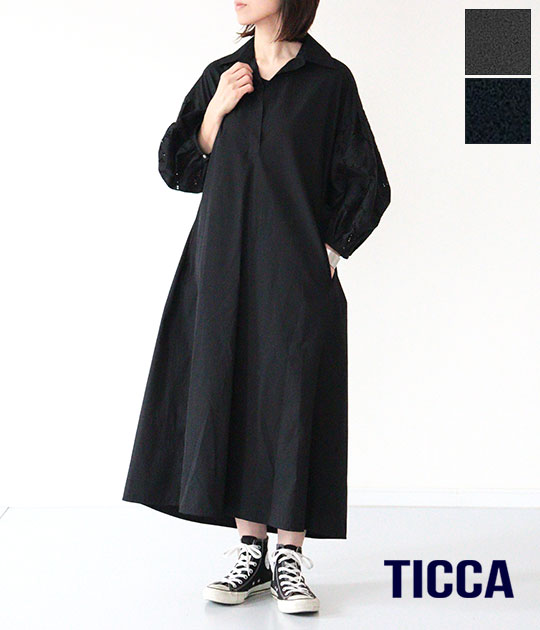 楽天市場】TICCA ティッカ バルーンスリーブ ワンピース tbds-121