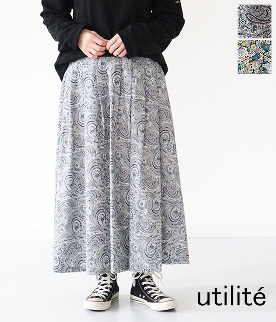 【20％OFF】【SALE】[utilite] ユティリテ　リバティプリント タックスカート　UT507SS64【返品・交換不可】｜franc bonn／フランボン