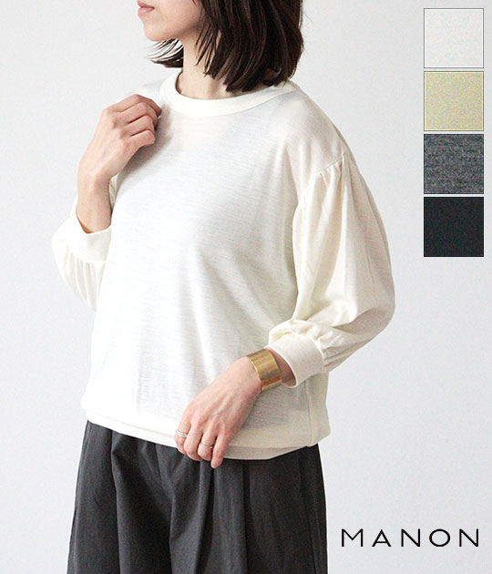 [MANON]マノン ウールミックスクール ギャザー衣袂TEE MNN-C-184