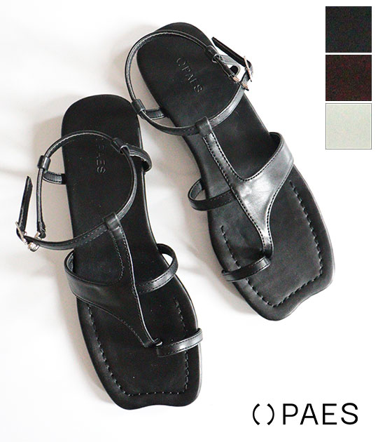 【20％OFF】【SALE】[PAES] ペイズ　Square Panel Sandal　25268【返品・交換不可】｜franc bonn／フランボン