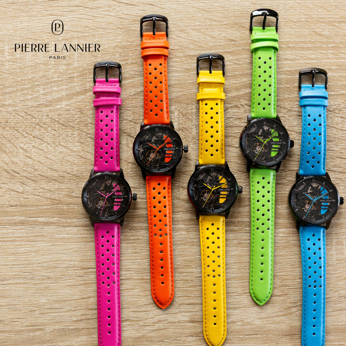 【 パドック メッシュ 革ベルト 5色 】送料無料 39mm PADDOCK ユニセックス 腕時計 ラウンド 5気圧 ステンレススチール 自動巻き 機械式 ピエールラニエ ブラック ピンク ブルー イエロー オレンジ グリーン フランス製 日本総代理店 時計 ブランド 20代 30代 40代 50代 60代｜フランス時計ピエールラニエ公式 32,890円