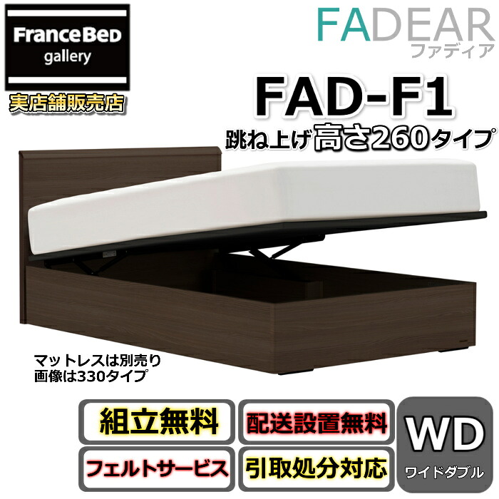 フランスベッド ファディア FAD-F1 広広としたダブル【開梱精神的な統合据え付ける無料】260 TS手合い 踊躍上がり寝台FADEAR「堅苦しさ共同作業者見せびらかすバス発着場」のみ取扱い商いもの