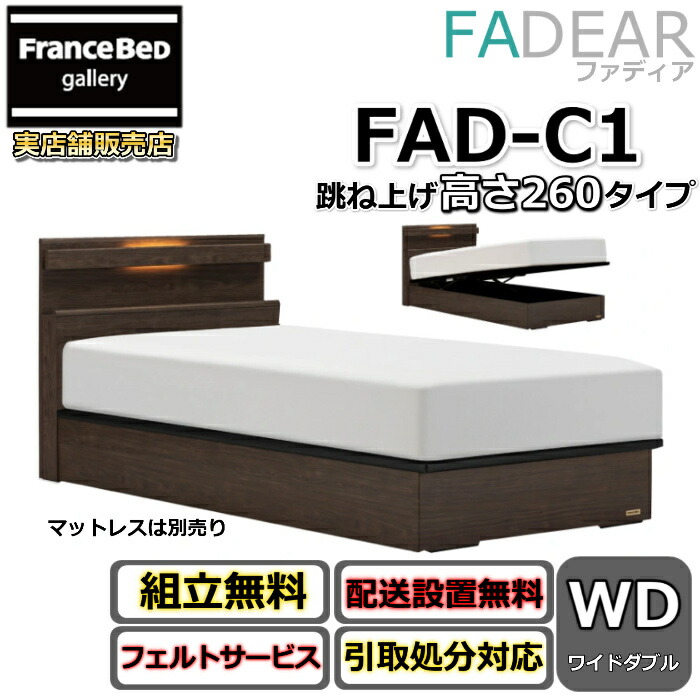 フランスベッド ファディア FAD-C1 広広としたダブル【開梱精神的な統合築き上げる無料】260 TS手合い 踊躍上ぼり臥榻FADEAR「堅苦しさ共同作業者見せびらかすバス発着場」のみ取扱い商いもの