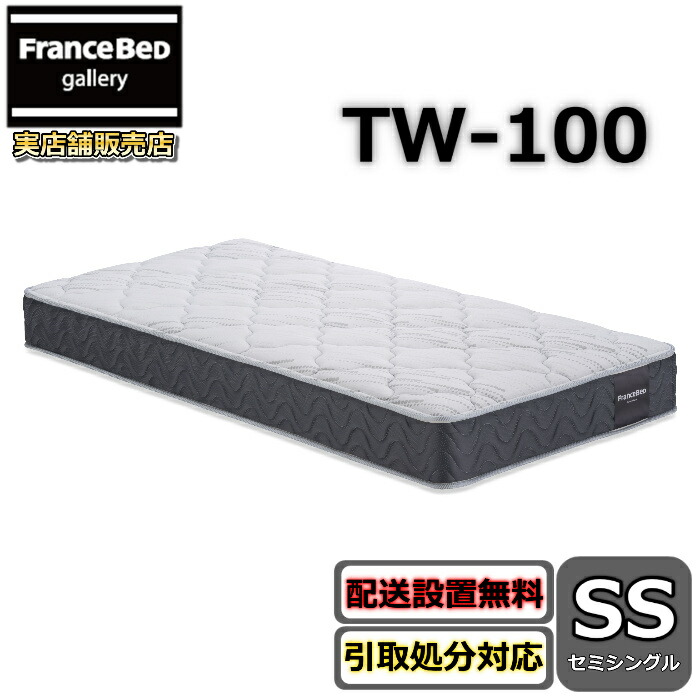フランスベッド マットレス TW-100 セミシングル【お部屋まで無料で開梱設置】硬すぎず柔らかすぎない寝心地TW100 TW150 人気 ツインサポート