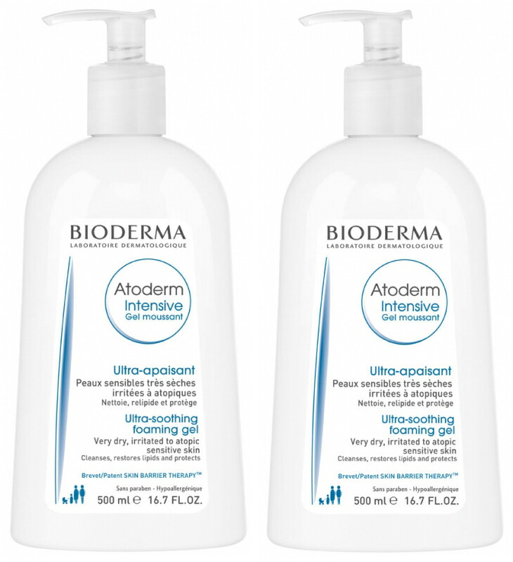 【正規品】ビオデルマ BIODERMA アトデルム インテンシブ フォーミングジェル 500ml 2本セット クレンジング 潤い 敏感肌 乾燥肌 海外通販 送料無料｜FRANCE COSME WORLD
