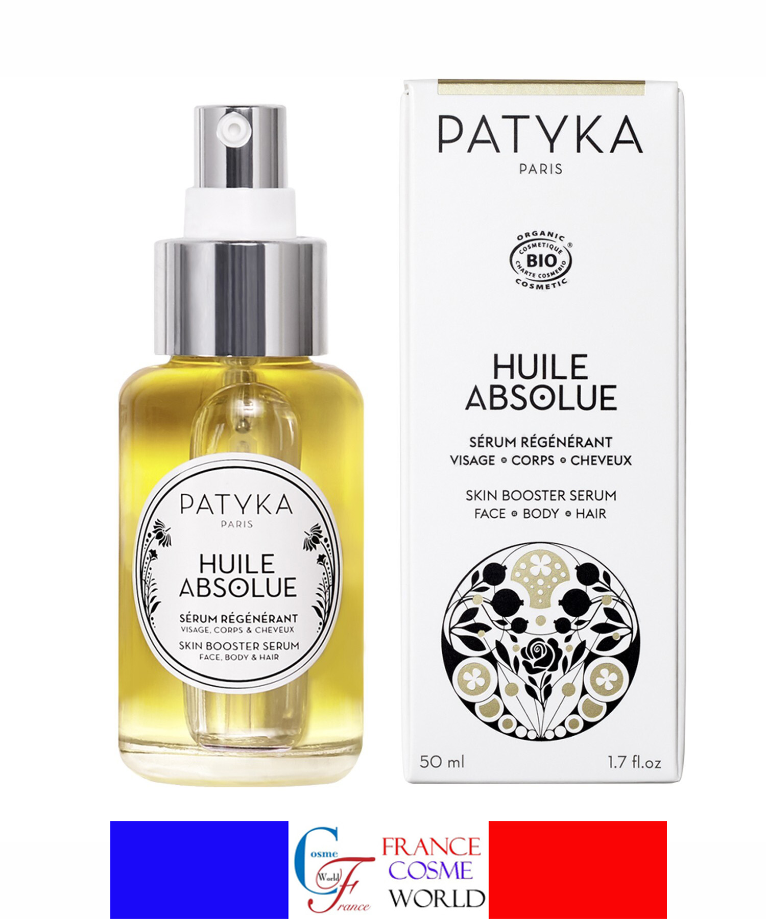 パティカ PATYKA オイル セラム 50mL エイジングケア 敏感肌 乾燥肌 ゆらぎ肌 トラブル肌 潤い ツヤ 美容液 エッセンシャルオイル 海外通販 送料無料 フランスより直送PATYKA HUILE ABSOLUE BIO 50mL|FRANCE COSME WORLD