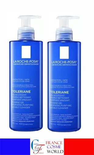 ラロッシュ ポゼ トレリアン フォーミング クレンジング ジェル 400ml 2本セット お徳用サイズ クレンザー 敏感肌 反応性肌 海外通販 送料無料 フランスより直送 TOLERIAN GEL MOUSSANT DOUBLE NETTOYANT PURIFIANT APAISANT 400mL