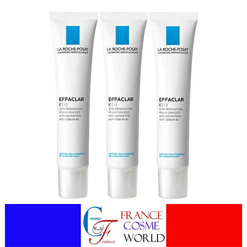 【置き目品】ラロッシュ ポゼ 天使の都市 ROCHE POSAY エファクラ K（＋） EFFACLAR K+ 30mL 3本仕掛ける 美容液 油っ濃い肌 練り合わせる肌 肌煩わしさ ベタつき 木目細か もの柔らか フランス共和国より直送品 貨物輸送無料