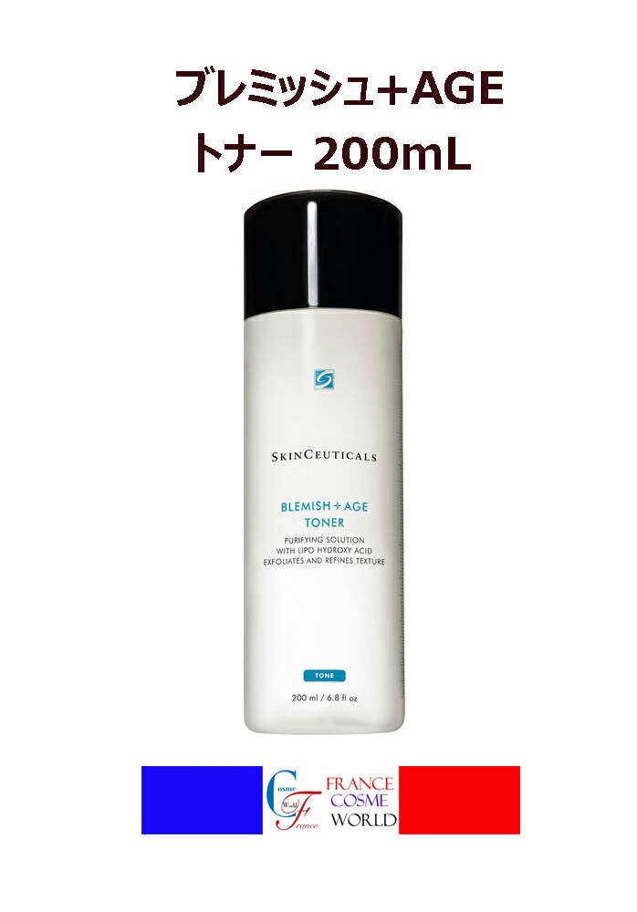 【正規品】スキンシューティカルズ ブレミッシュ+AGE トナー 200mL 化粧水 ふき取り化粧水 角質ケア エイジングケア ゆらぎ 角質ケア 毛穴ケア オイリー肌 混合肌 皮脂バランス 皮脂 ベタつき すっきり さっぱり スキンケア キメSKINCEUTICALS BLEMISH+AGE TONER