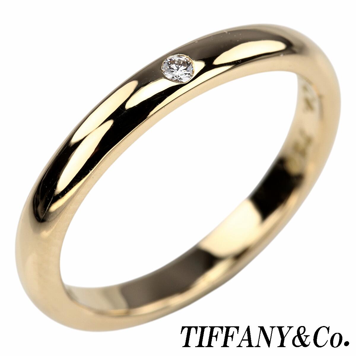 Tiffany & Co.ティファニーカーブドバンドリング K18一粒ダイヤ 楽天市場】ティファニー ダイヤモンド カーブドバンド リング K18