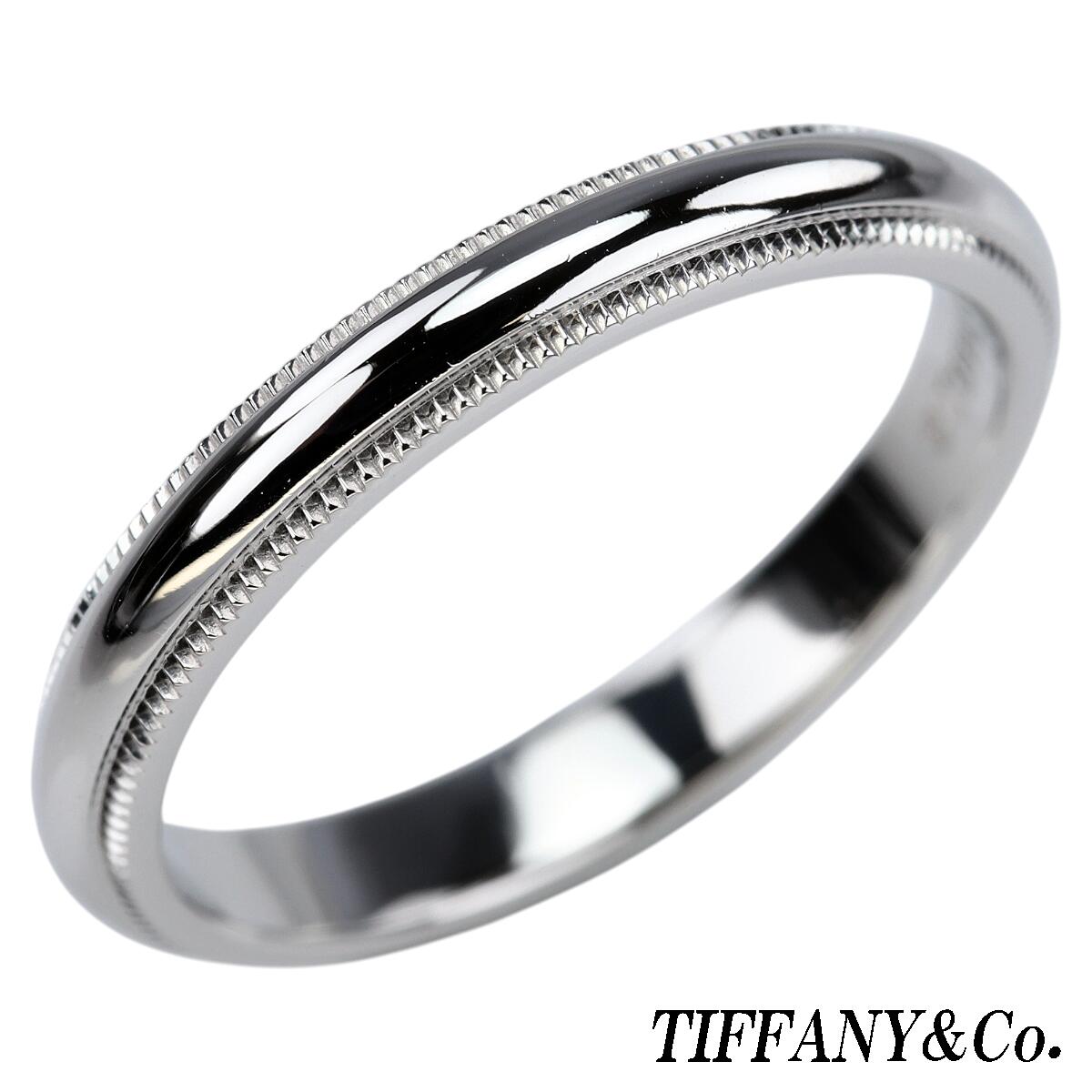 TIFFANY&Co. ティファニー　Pt950ミルグレインバンドリング　　8号 楽天市場】ティファニー トゥギャザー ミルグレイン バンド リング