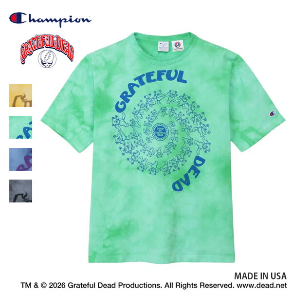 20%OFFクーポン券客体 / はやりっ子 Champion / ティーテンイレブン 遊撃手捩りプルオーバー Grateful Dead / MADE IN USA / C5-D308 / 朦々たる ヘビーウェイト USA製 鍵を掛けるT ダンス楽隊T 半袖 メンズ レディース / 2026春夏 / ネコポス送りとどける