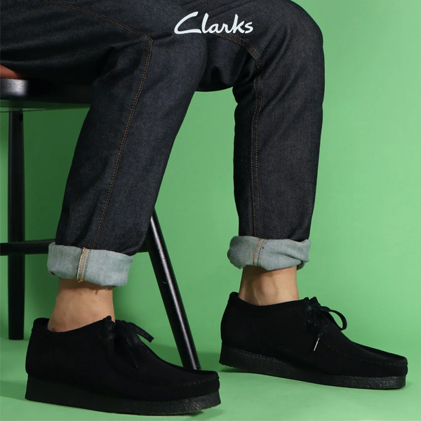 Clarks クラークス ワラビー ブラックスエード - モカシン