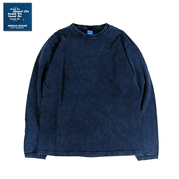 20%OFFクーポン券客体 / グッドオン GOOD ON / LS CREW TEE I.S インディゴシェイブロングスリーブクルーＴシャツ / GOLS-802IS / 長袖ティーシャツ / インディゴ染め / 綿織物 / 日本製 / ユニ一発やる / 2026春夏