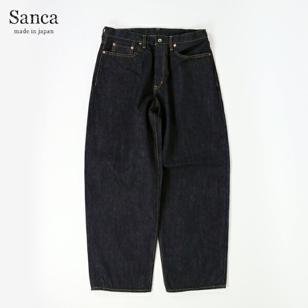 20%OFF引き換え証客体 / サンカ Sanca / 15.5OZ DENIM 5P WIDE FIT / PT06 / INDIGO / 広広としたジーンズ ズボン下 / メンズ / 日本製 ジーンズ
