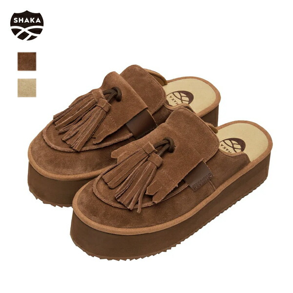 20%OFF / シャカ SHAKA / TASSEL LOAFER MULE PLATFORM タッセル ローファー ミュール プラットフォーム / SK-340 / サンダル / 軽量 / 厚底 / スエード / トラッド / カジュアル / 2WAY / レディース / 2025秋冬
