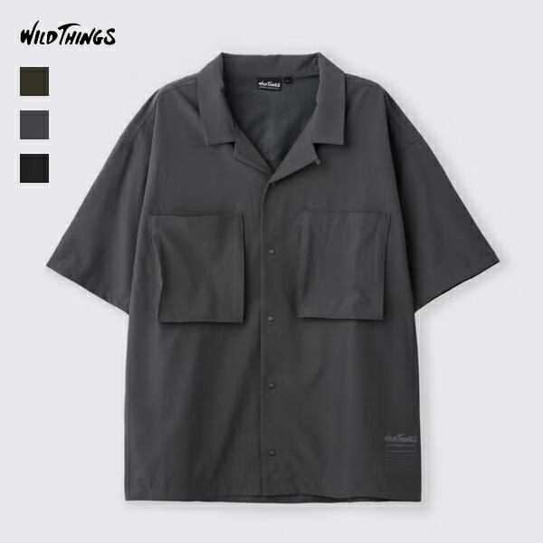 20%OFFクーポン対象 / ワイルドシングス WILDTHINGS / OPEN COLLAR POCKET SHIRT オープンカラーポケットシャツ / WT26041AD / UVカット ストレッチ性 イージーケア / メンズ / 2026春夏｜Francis Bean【フランシスビーン】