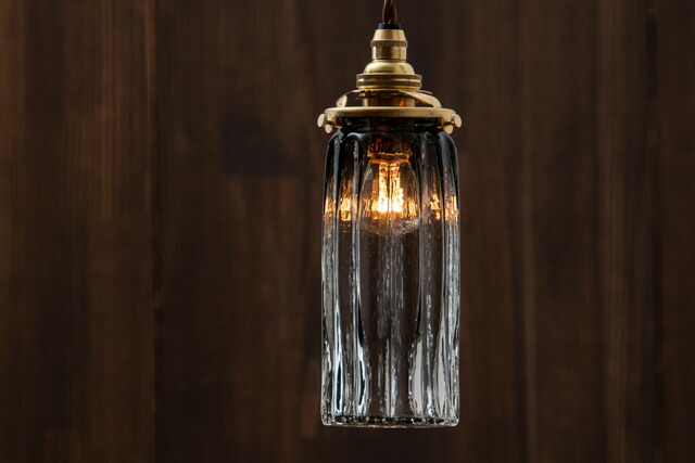 安土草多 吹きガラス ペンダントライト E17 球 緑透き被せ az