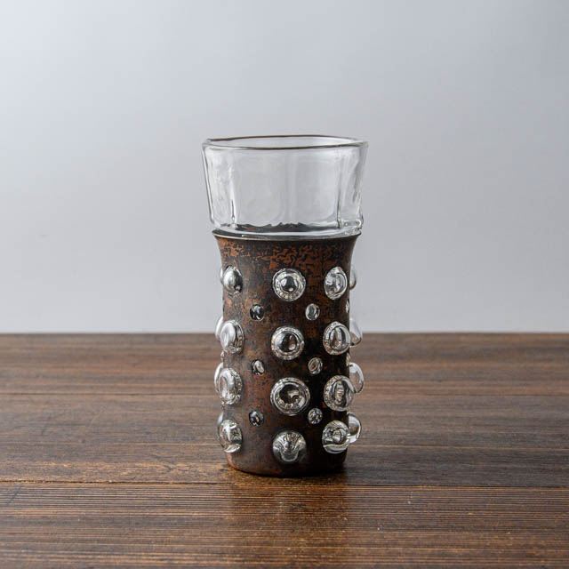 安土草多 吹きガラス 銅枠酒器 ビアグラス 03｜FRANK　暮らしの道具