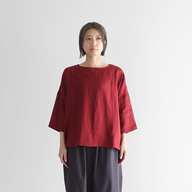 HUIS ハウス シャトルリネンライトワイドプルオーバ(ダークレッド)レディス|FRANK 暮らしの道具