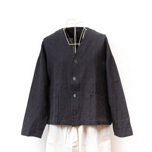 ヤンマ産業(会津木綿)ダボ袖ジャケット ミドル丈 ilt132533.jpg