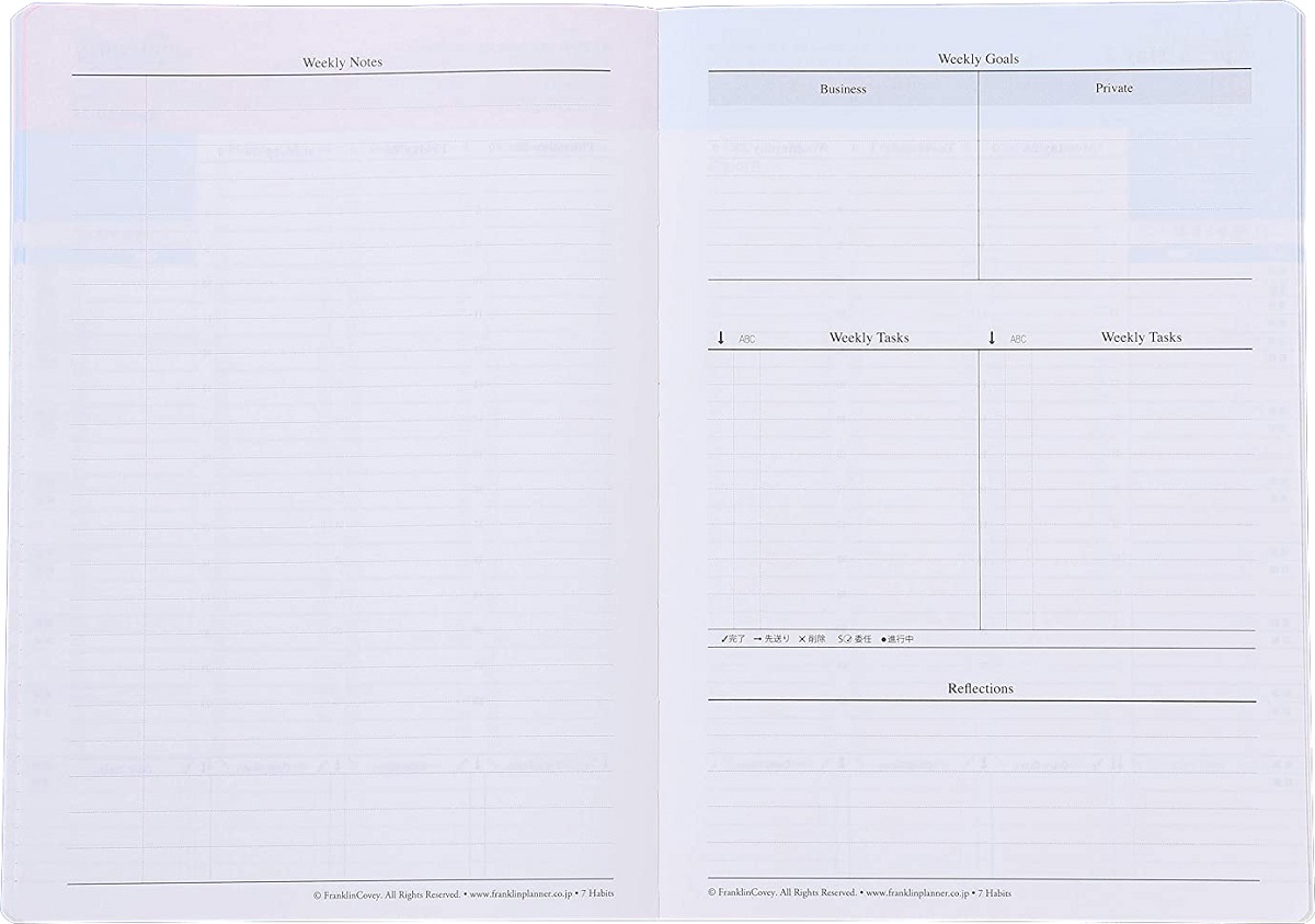 楽天市場 公式 ７つの習慣 ウィークリー １週間２ページ B6サイズ 2022年1月始まり オーガナイザー 綴じ手帳 軽い 手帳 スケジュール帳 月間カレンダー フランクリン プランナー Franklin Planner フランクリン プランナー公式通販