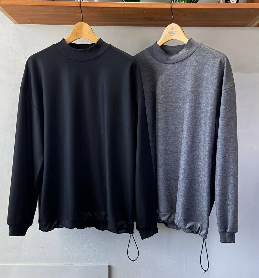 LAMOND ラモンド Drwst Mock Neck Wool Long Tee lamond モックネック ウォッシャブルウールモックネックカットソ Charcoal black ジャケット インナー 保温