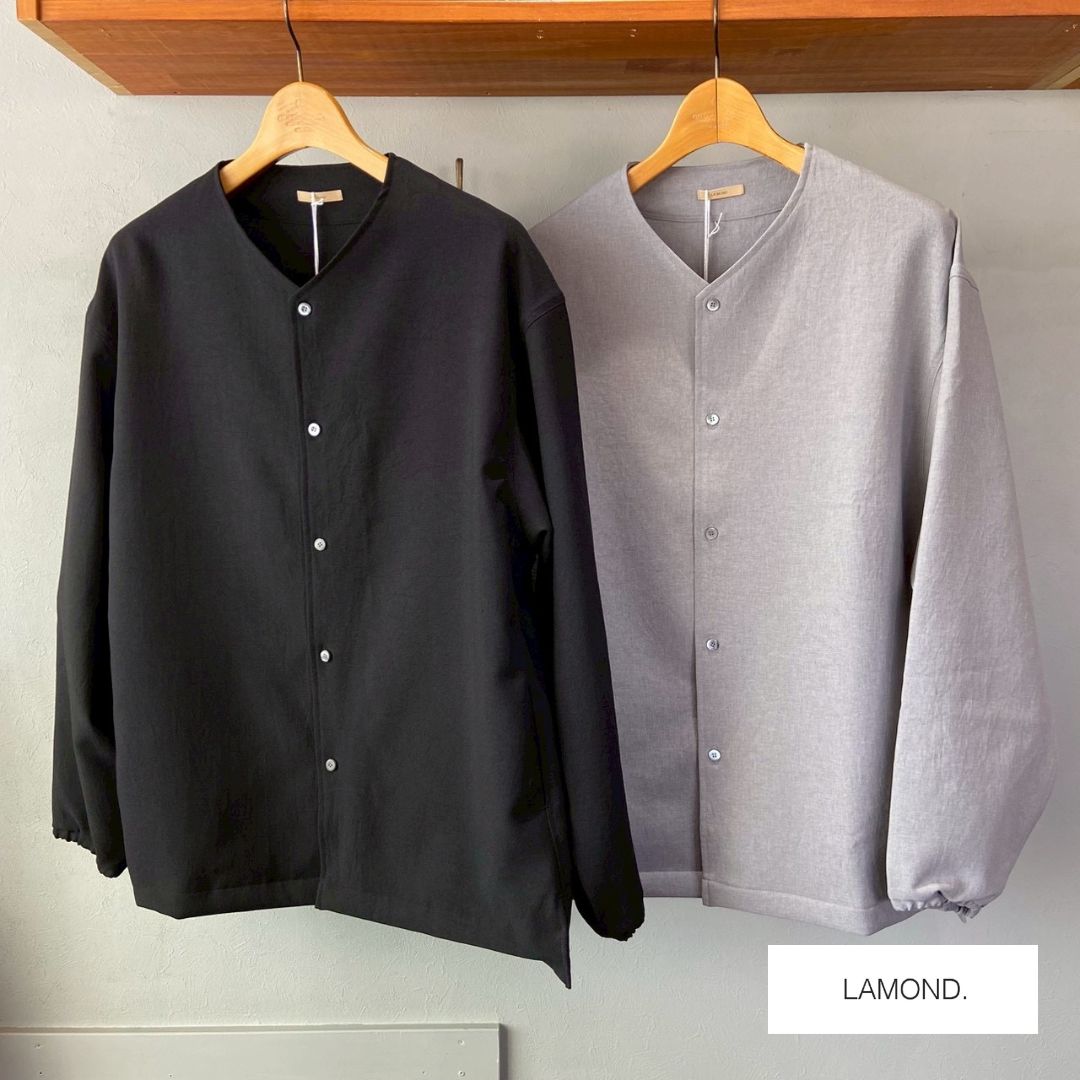 【new item!!】LAMOND ラモンド LINEN LIKE JACKET メンズ 春夏秋 Polyester Cloth CHAMBRAY GRAY ブラック カーディガン アウター|FRANK SHOP(フランクショップ)