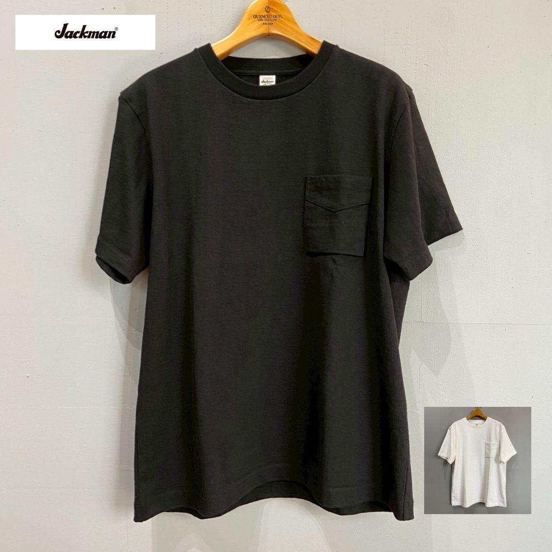 【ポイント5倍!!】Jackman ジャックマンドツメポケットTシャツ Dotsume Pocket T-Shirt 定番Tシャツ オフホワイト ブラック スティールブルー JM5445|FRANK SHOP(フランクショップ)