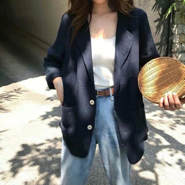 上衣 レディース リネン 麻 上衣 無地 黒 春夏 夏 春 レディース テーラードジャケット 春夏 上衣 レディース
