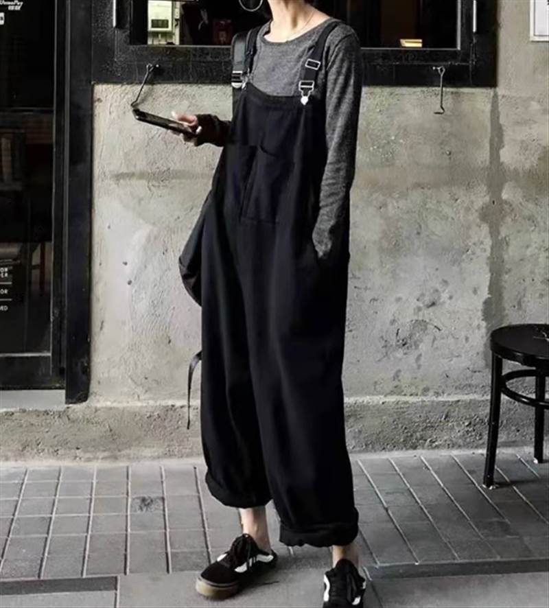 オーバーオール サスペンダー ポケット ロング 大人可愛い カジュアル 大人女子 こなれ感 ラフ ガーリー 存