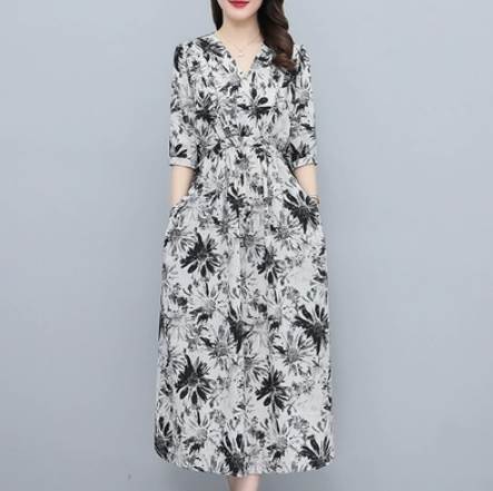 ロング丈 ロング丈ワンピース 袖あり 半袖 Vネック ハイウエスト かわいい 大人可愛い きれいめ シンプル カジュアル