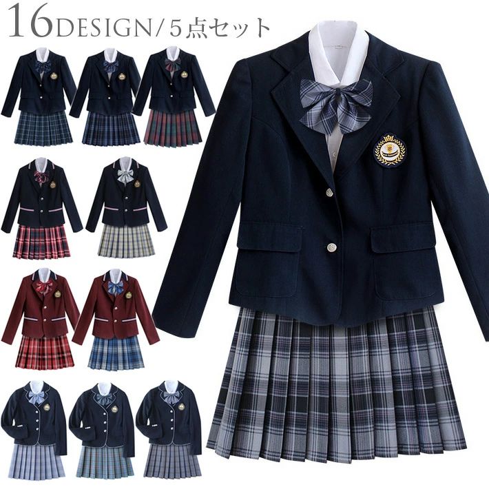 チェック柄 ジャケット セットアップ スーツ フォーマル ジュニア 子供 スーツ 入学式 子供服 5点セット 小学生 女の子 スーツ
