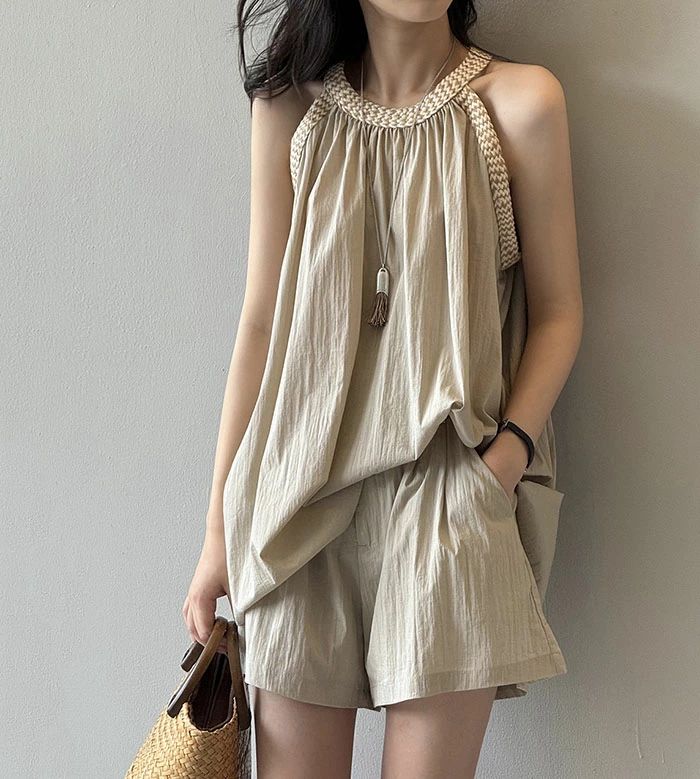 送料無料 セットアップ レディース 夏 カジュアル 2点セット 夏服 タンクトップ ショートパンツ 上下セット トップス ワイドパン