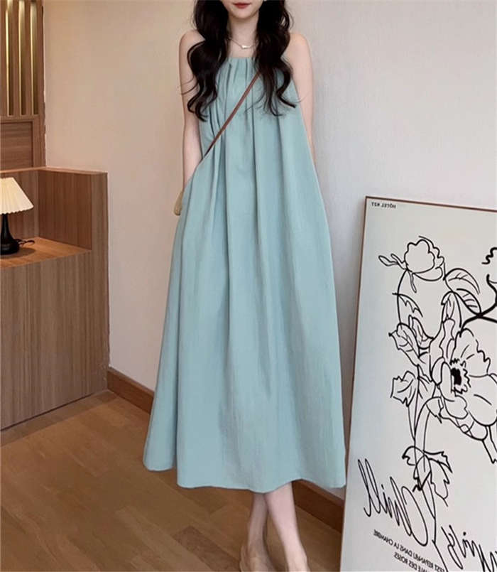 夏 レディース マキシ丈 ロングワンピース ノースリーブワンピース ロング丈 春 夏 ワンピース ロング ノースリーブ 無袖 着痩せ