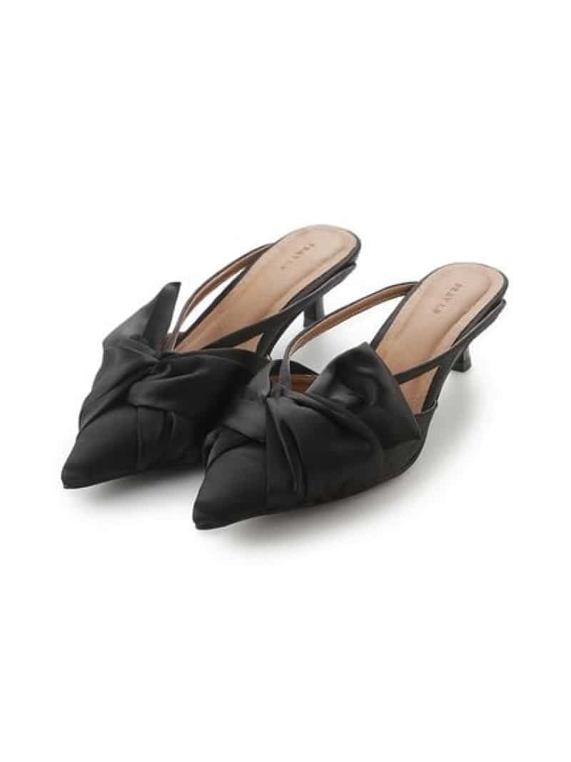 リボンミュール FRAY I.D フレイ アイディー シューズ・靴 ミュール 黒いこと【貨物輸送無料】[ Fashion]