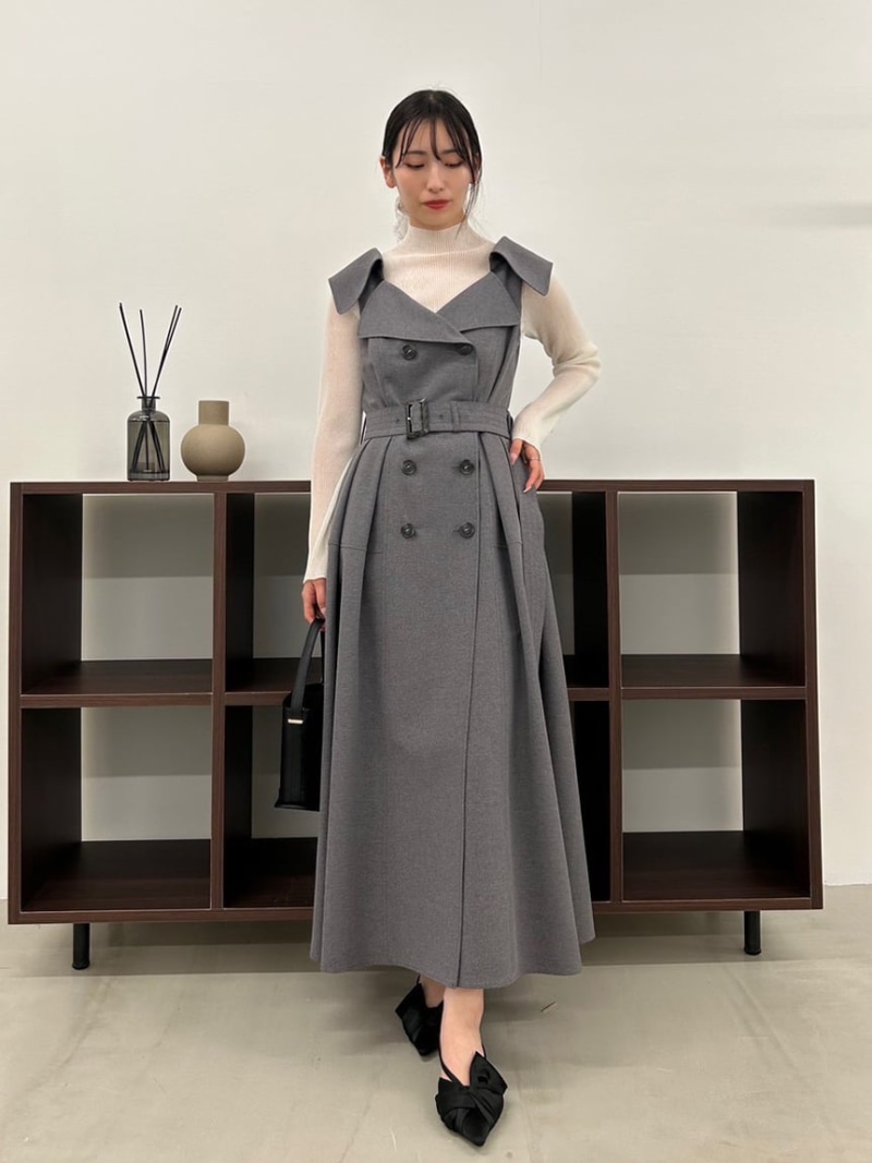 【SALE／50%OFF】トレンチディテールワンピース FRAY I.D フレイ アイディー ワンピース・ドレス ワンピース グレー【RBA_E】【送料無料】[ Fashion]｜FRAY I.D／フレイアイディー