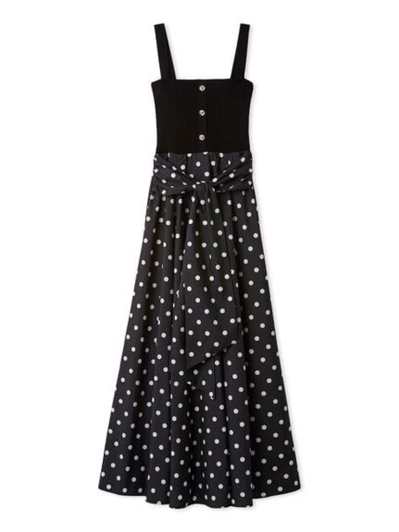 【SALE／20%OFF】2wayタイデザインニットコンビワンピース FRAY I.D フレイ アイディー ワンピース・ドレス ワンピース イエロー ブラック【RBA_E】【送料無料】[ Fashion]