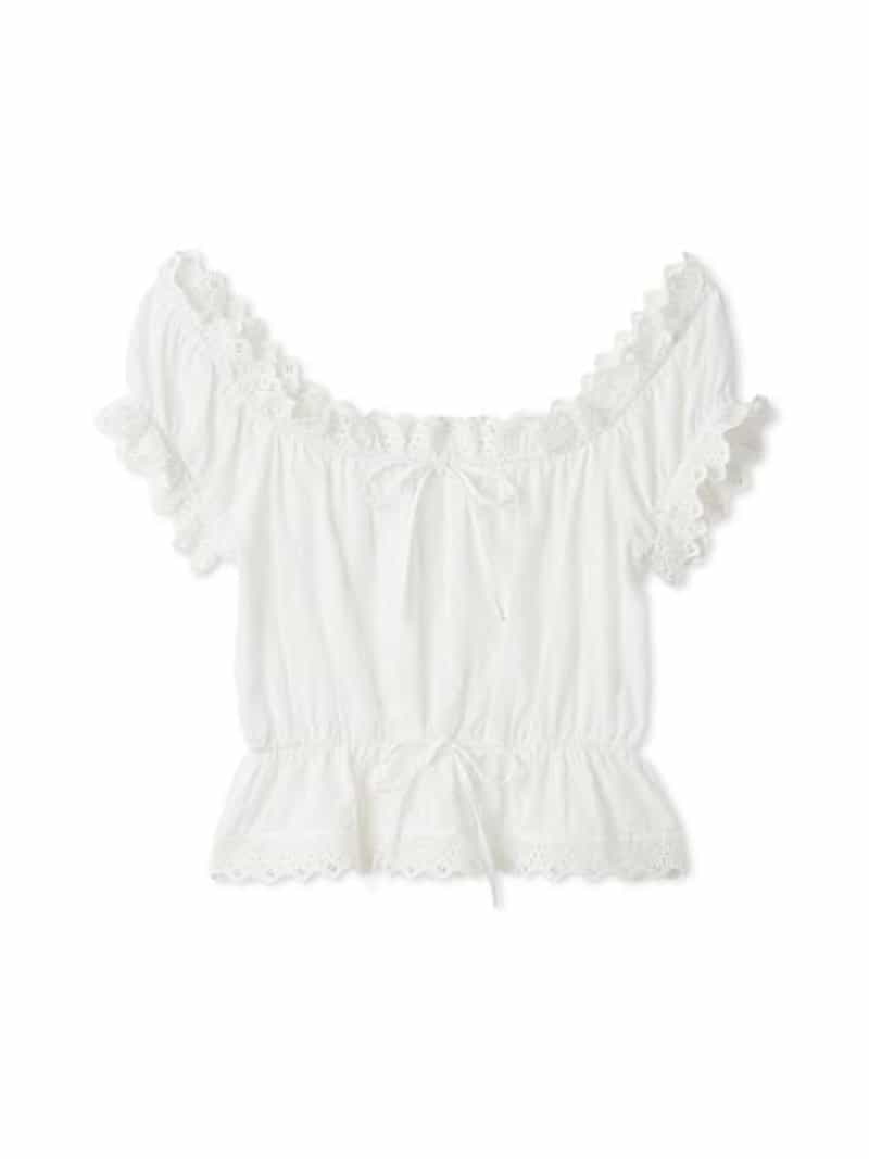 2wayフリルレースブラウス FRAY I.D フレイ アイディー トップス シャツ・ブラウス ブラック ホワイト【送料無料】[ Fashion] 9,735円