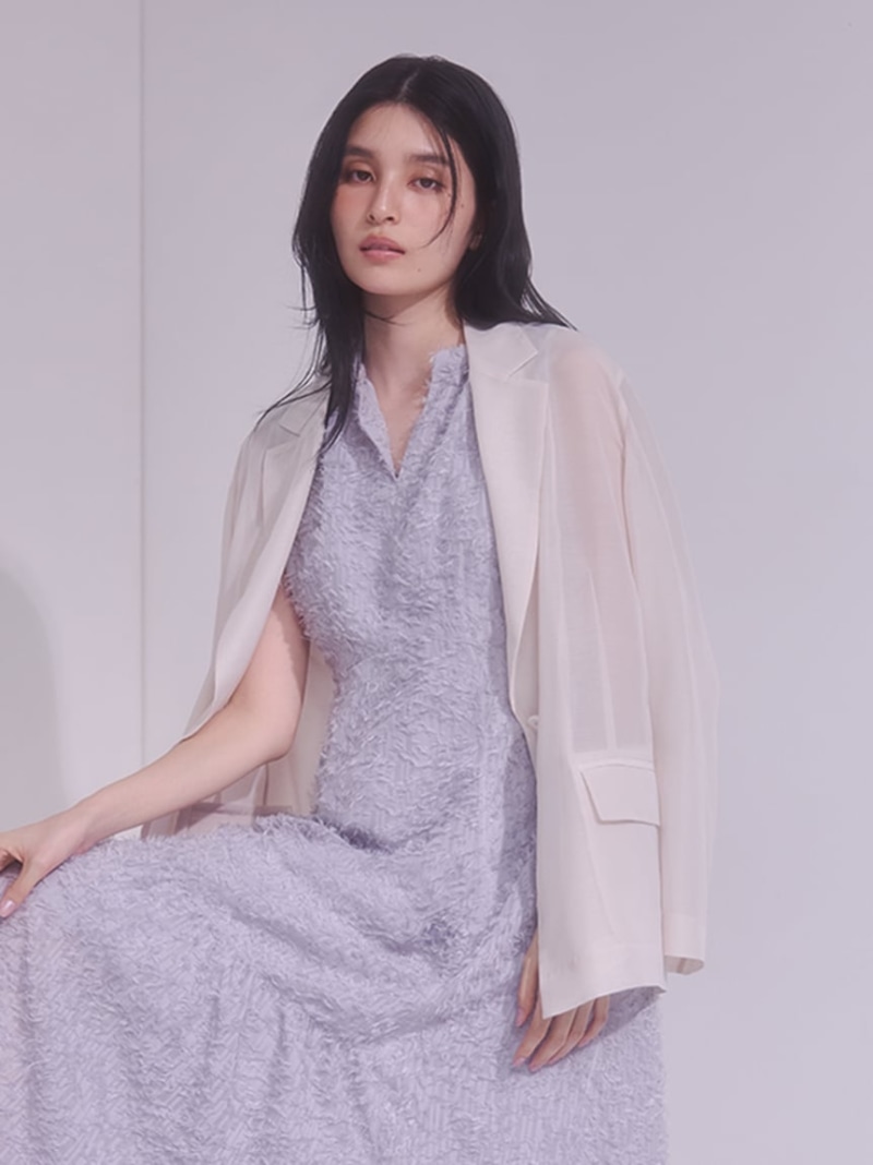 【美品】FRAY I.Dピークドラペルスリーブレスダブルジャケット S 24春夏 FRAY I.D ピークドラペルスリーブレスダブルジャケット