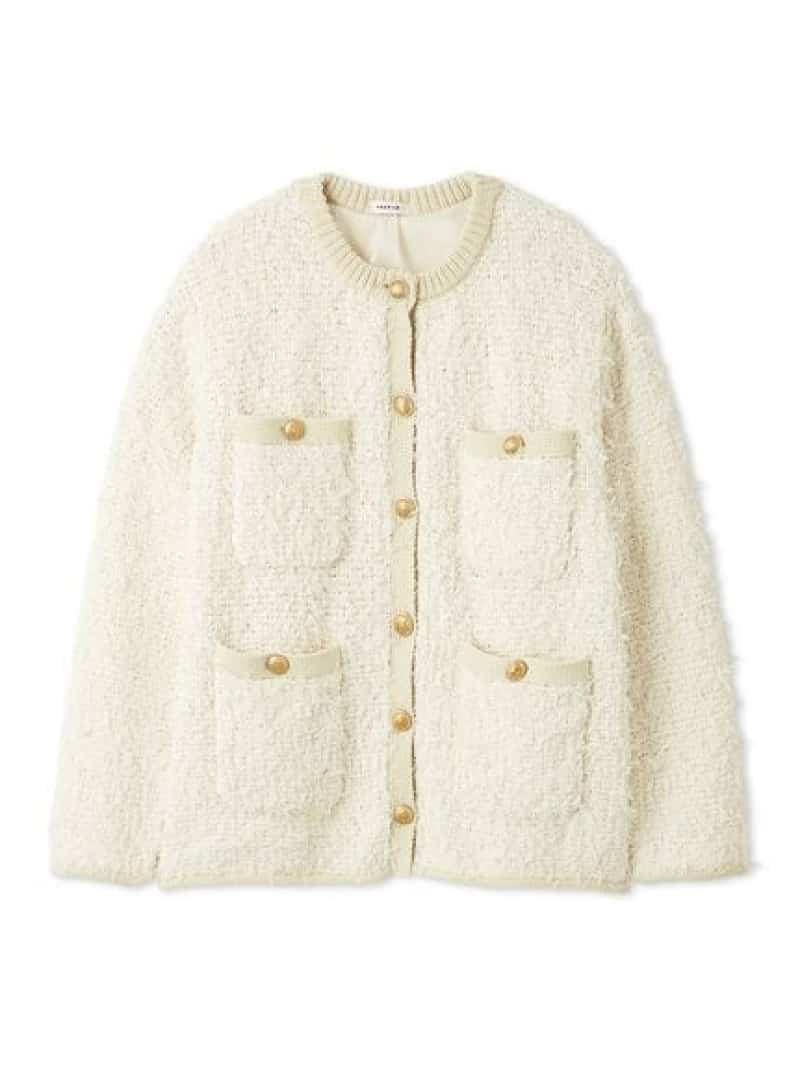 リボンヤーンニットツイードジャケット FRAY I.D フレイ アイディー トップス ニット【送料無料】[ Fashion]