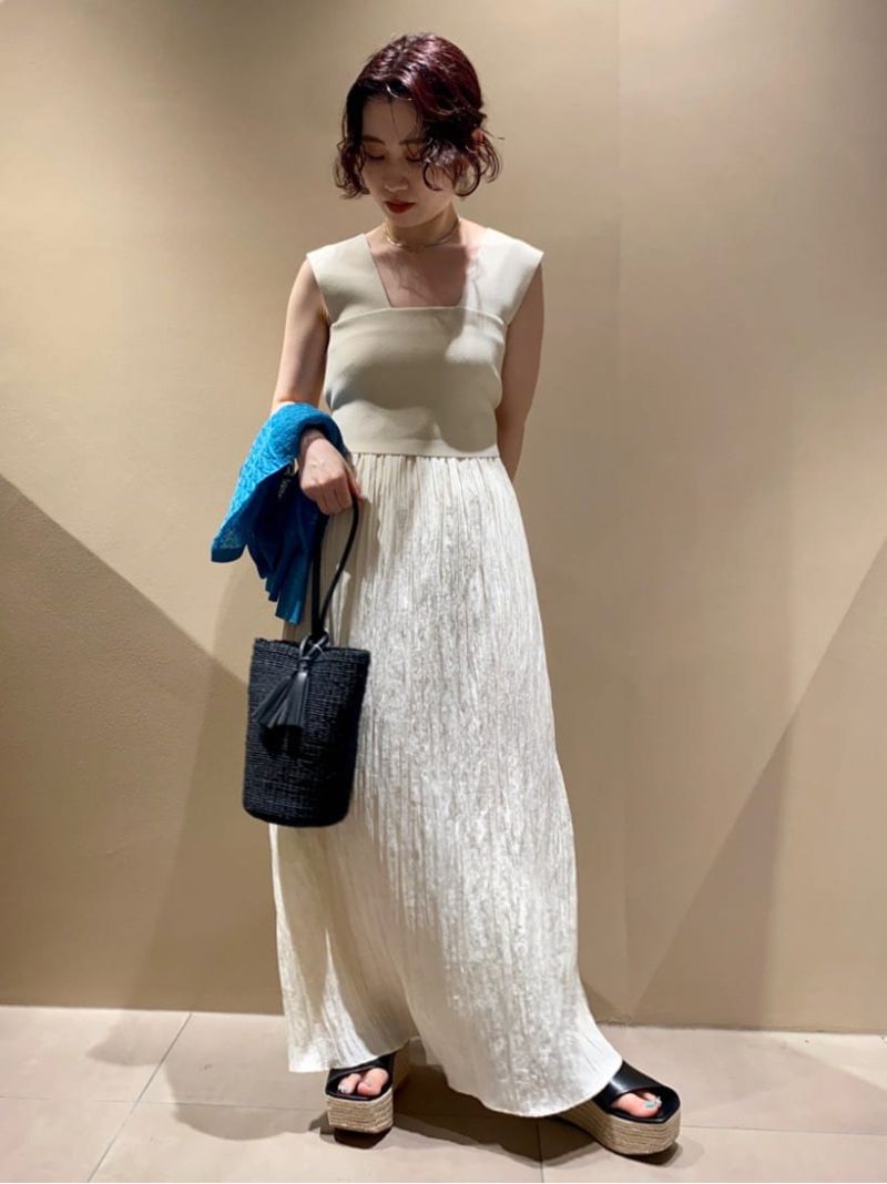 楽天市場 ビスチェニットコンビワンピース Fray I D フレイ アイディー ワンピース ロングワンピース マキシワンピース ホワイト ブラック ブルー 送料無料 Rakuten Fashion Fray I D フレイアイディー