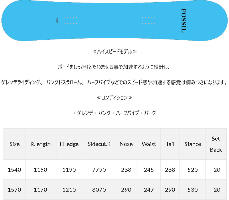 フォッシル スノーボード バンクドアール スノーボード snowboard