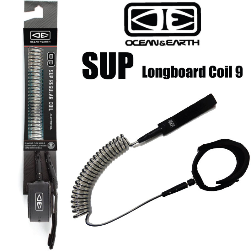 サップ用リーシュコード O＆E SUP REGULAR COIL FLAT WATER KNEE STRAP サップボード リーシュ  レギュラー 9フィート コイル サーフィン オーシャンアンドアース SUPインフレータブル スタンドアップパドル Ｆｒｅａｋ