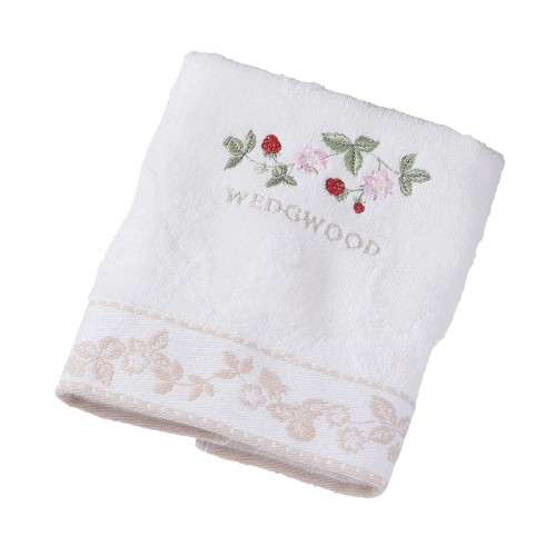 nishikawa西川 ハンドタオル (ウォッシュタオル) 34X35cm 洗える 綿100% ふっくら さらさら 滑らか 柔らか 肌に優しい 吸水性 保湿性 無撚糸 シャーリング ワイルドストロベリー ウェッジウッド アイボリー TT33704606画像