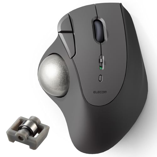 エレコム ワイヤレス トラックボールマウス Bluetooth IST (イスト) シリーズ 5ボタン 親指操作 ベアリング支持 Windows Mac Chromebook ブラック 2 M-IT11BRABK