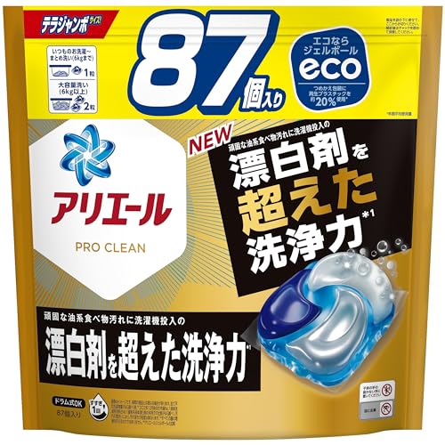 [大容量] アリエール 洗濯洗剤 ジェルボール4D プロクリーン 詰め替え 87個 4,778円